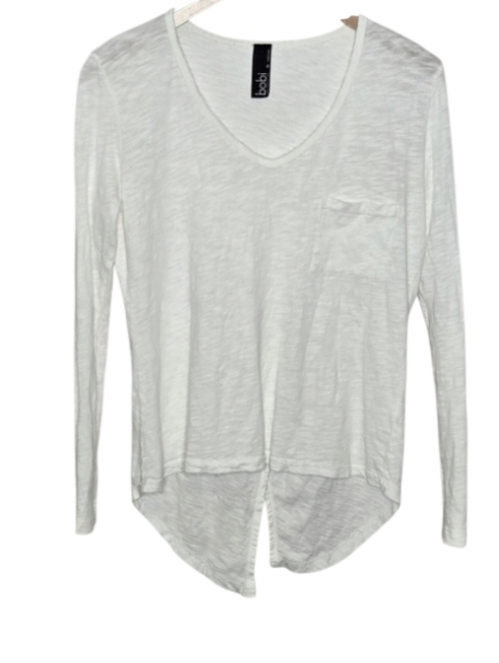 Bobi V-neck Pocket Tee Long Sleeve